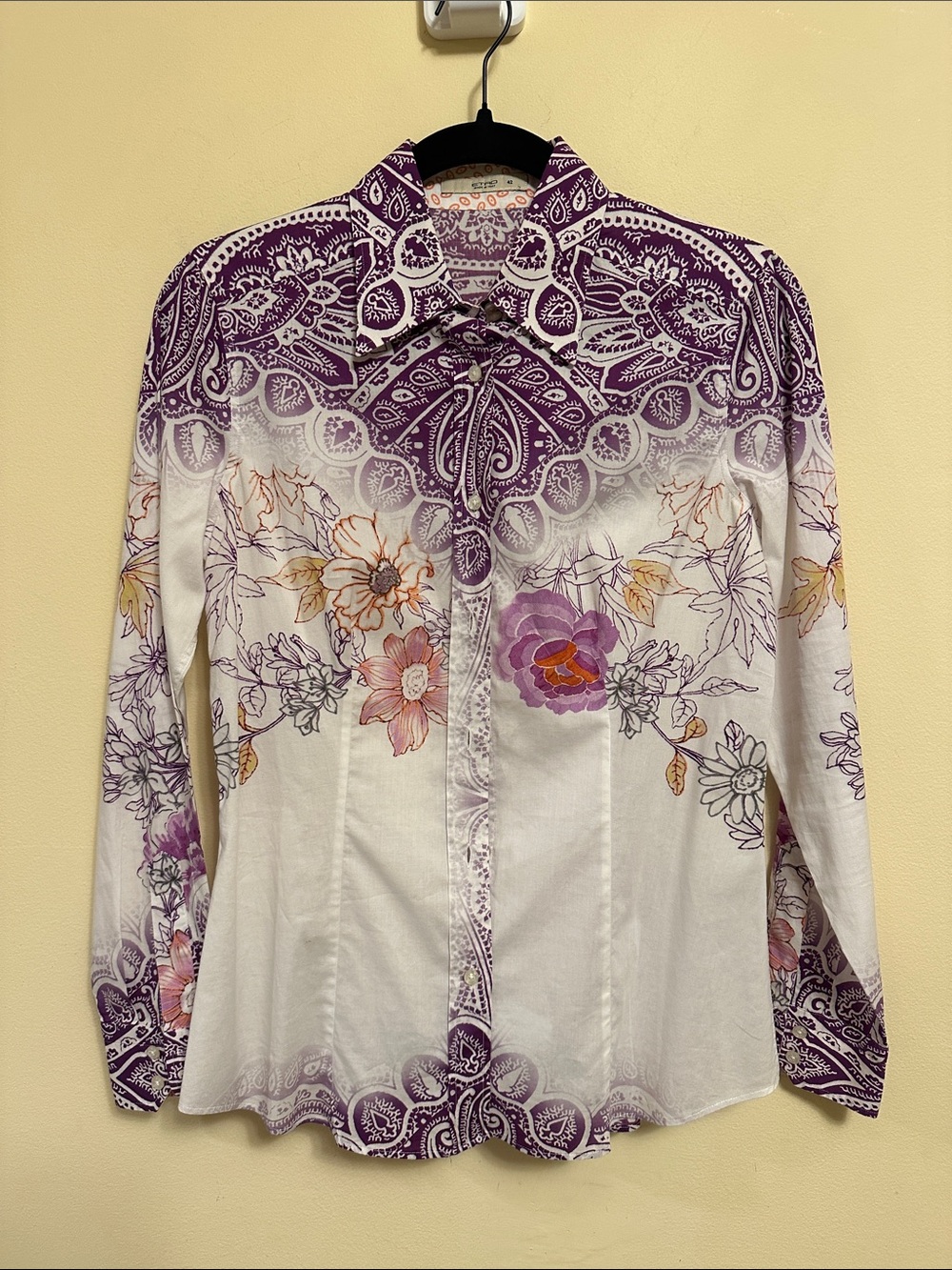 ETRO Long Sleeve Button Down Shirt Floral Cotton 42/6